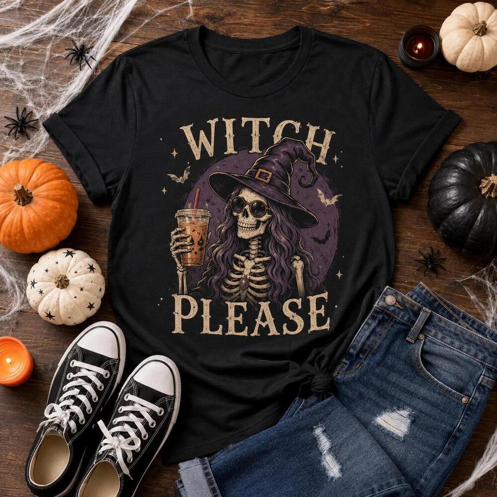 Basic Witch Halloween Shirt, Cute Ghost Coffee Tee, Pumpkin Spice Fall T-Shirt